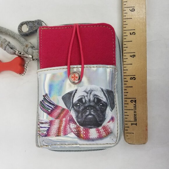 Fuzzy Nation Pug Women's Wristlet Wallet Purse Zipper Bag Dog Lover Collectible - Picture 11 of 13